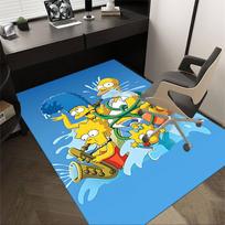 1PC Homer Simpson, water fight Carpet Ultra Soft, Thick & Absorbent, Non Slip Machine Washable Mat for Entryway 60cm by 90cm