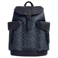 Coach Warner 31 Classic Logo Pin Buckle Closure Backpack Men Backpacks Bronze Denim Midnight-Navy CW211-QBN2V Gift Box Sets (Basic Set+Black Box)