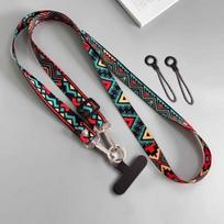 High-end Mobile Phone Lanyard Retro Totem Cross-body Strap Long Carryable Hanging Around the Neck Freely Adjustable Anti-lost Lanyard 1Pcs