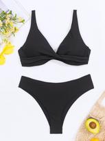Seksualus Bikini Rinkinys Moteriškas Maudymosi Kostiumas 2025 Maudymosi Kostiumai Moteris Dviejų Dalių Maudymosi Kostiumas Vienspalvis Maudymosi Kostiumas Paplūdimio Maudymosi Kostiumas Atostogoms Monokinis L juoda