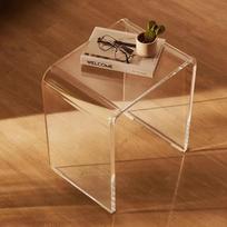 Acrylic Coffee Table Multiuse Acrylic Furniture Modern End Table Japanese Floor Table for Office Living Room Porch Family Garden skaidri