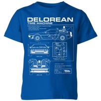 Back To The Future Delorean Schematic Kids' T-Shirt - Blue - 3-4 Years 140
