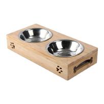 Raised Dog Feeder for Cat Food Stand with Removable Stainless Steel Bowl Non-Sli 1