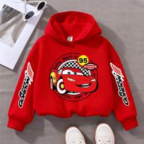 Lightning Mcqueen Cartoon Children Hoodie Long Sleeve Pixar Car Print Spring Autumn Kid Boy Clothes Fashion Pullover Sweatshirts 110 white