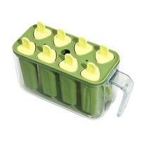 Ice Cream Mold 8 Cavities Food Grade Easy Release DIY Summer Freezer Ice Lolly žalia