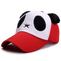 Vasarinės mielos pandos beisbolo kepurės vyrams, moterims, medvilninės hip-hop snapback kepurės, apsauga nuo saulės, berniukams, mergaitėms, lauko kepurės 56-60cm raudona
