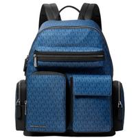 MICHAEL KORS DAKOTA logo printed round zipper Brooklyn fashion trend commuter practical logo letter polyester fiber backpack men's blue mėlyna