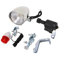 Motorized Bike Bicycle Friction Dynamo Generator Head Tail Light Acessories balta