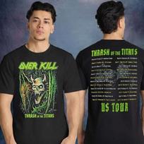 Overkill Thrash Of The Titans JAV turas 2026 su Testament Pop Up Tour marškinėliai Unisex marškinėliai XXL