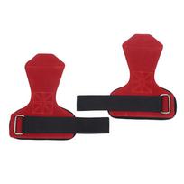 Cowhide Weightlifting Wrist Wraps raudona