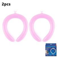 PCM Ice Neck Ring Summer Cooling Neckband Heatstroke Prevention Reusable 28℃ Natural Freeze No Condensation Long Lasting Cool rožinė