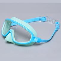 Cross-border Adult Swimming Goggles Snorkeling Mask Silicone Lens Waterproof Anti-fog Freediving HD Large Frame Professional UV mėlyna