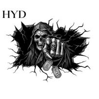 Grim Reaper Wall Decal Sticker, 3D Breaking Through Art Decal, Scary Halloween Decor Skull Mural for Home Bar Pub Party Supplies PVC Waterproof 1pc