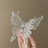 Sweet Cool Korean Transparent Butterfly Shark Grab Clip Black White Back Head Disc Hair Clip Trendy Hair Accessory Gift For Girls