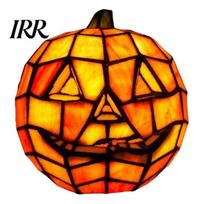 Pumpkin Night Light Stained Glass Lamp, Halloween Bedside Table Orange High-Quality Decor Accent for Indoor, Home, Holiday Party Durable Lantern 1pc