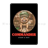 Sauna Commander Sauna Lover Metal Plaque Plaques Create Club Bar Wall Decor Character Tin Sign Poster 20x30cm（7.8x11.8inch）