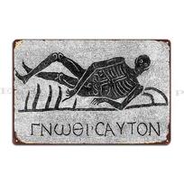 Know Thyself Roman Mosaic Greek Text Metal Plaque Printing Rusty Living Room Design Club Tin Sign Poster 20x30cm（7.8x11.8inch）