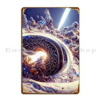 Fractal Black Hole Metal Sign Wall Decor Printing Create Designs Designing Tin Sign Poster 20x30cm（7.8x11.8inch）