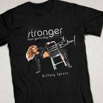 Vintage Britney Spears Stronger Than Yesterday Cotton Black All Size Shirt L