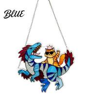 Kawaii Cat Pendant & Dinosaur Acrylic Suncatcher Stained Glass Style Window Hanging Decorative Hanging Accessory Sun Catcher Decoration Ideal 15cm