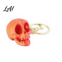 PLA Skull Pendant 3D Printed Cute Keychain Artistic Tabletop Ornament with Matte Finish Creative Bag Charm Mechanical Balance Decoration Key oranžinė