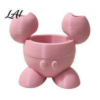 Storage Rack Toothbrush Holder 3D Printed Durable PLA Rack Cartoon Bathroom Decor Partitioned Design Shape Compact Organizer rožinė