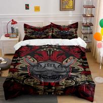 Mask with red flames. Bedding sets Duvet cover sets Duvet covers Pillowcases(1*Duvet Cover 2*Pillowcases without duvet insert) 135x200cm