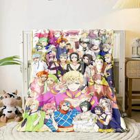 Anime JOJO HD ART Printed Blankets. Oversized Sofa Bed Cover Soft and Hairy Blanket Soft Warm Flannel Throw Blankets Gift Size: 75*100cm, Weight: 230 GSM