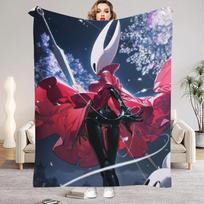 Hollow Knight Blanket Cartoon Game Printed Flannel Blanket for Home Living Room Bedroom Decor New Year Christmas Gift for Fans Size: 75*100cm, Weight: 230 GSM