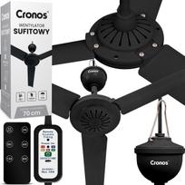 Cronos Fc11-70 Ceiling Fan 70Cm Black + Remote Control