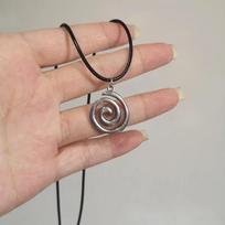 Gothic Vintage Silver Color Spiral Vortex Star Pentagram Pendant Chain Necklace For Women Men Unisex Boho Hip Hop Y2K Jewelry