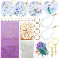 TIMESRUI 26PCS/Set  Silicone Molds, Stickers, Goldenen Chains Gifts Birthday Crafts DIY Jewelry Making Filling Material