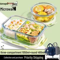Youluo Glass Bento Lunch Box - Microwave Safe & Divided