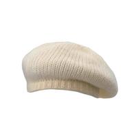 Plush Women Knitted Beret Keep Warm Painter Artist Hats Retro Bonnets Cap  For Lady Girls smėlis