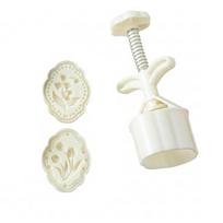 3D Pattern Tulip Shape Moon Cake Mould Food Grade Pastry Molds Hand Pressed Mould  DIY Baking Tool balta