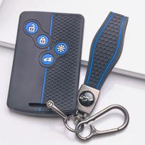 Silicone Key Cover for Renault Zoe Captur Clio 5 Arkana Megane 4 Scenic Espace Kadjar with Keychain Honeycomb Texture Racing Stripe Key Fob Protector juoda