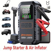 PAIVIROKU 5000A Car Jump Starter with Air Compressor 150PSI Air Pump  Auto Battery Booster Portable Power Bank Tire Inflator 12000mah