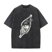 Washed Vintage Anime Jojo Bizarre Adventure Bruno Bucciarati Zip Up Graphic T Shirts Men Women Manga Casual Funny T-shirts Tops S įvairiaspalvis
