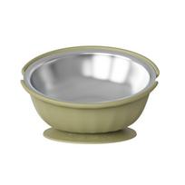 Stainless Steel Bowl 2 in 1 Pet Feeder Non-Slip Slow Feeder Bowl Pet Feeding Dish  Indoor Use žalia