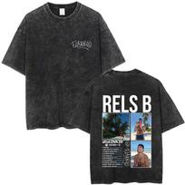 Washed Vintage Rapper Rels B AfroLOVA 25 Merch T Shirt Men Women Fashion Hip Hop Oversized T-shirt Male Cotton Crewneck T-shirts S įvairiaspalvis