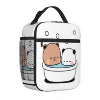 Bestselling Bear And Panda Bubu Dudu Bath Splicing Color Lunch Tote Roadside Stop Lunch Carrier One Size