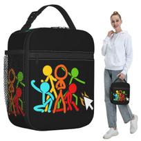 Five Stick Figures Alan Becker Gaming Insulated Lunch Bag for Kids School Cooler Thermal Food Box Tote Lunch Boxes Container One Size