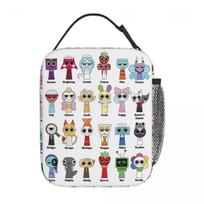 All My Sprunki Game Toys Insulated Lunch Bags Lunch Container Cooler Bag Tote Lunch Box College Travel Food Handbags One Size