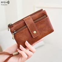 RFID blocking women wallet pu leather large capacity zipper credit card holder purse wallets ruda
