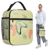 Retro Eames-Era Atomic Inspired Geometry Pattern Insulated Lunch Bag for Kids School Cooler Thermal Food Box Tote Lunch Boxes One Size