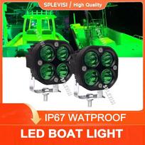2x Marine Boat Light Boat Deck Transom Cockpit Light Waterproof Green For Yacht Fishing Pontoon Sailboat Kayak Bass Vessel 12V 2Pcs Green
