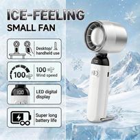 3-in-1 Handheld Neck Fan 3000mAh Mini Turbo Fan 5-Speed High-speed Portable USB Rechargeable Fan for Outdoor Office balta