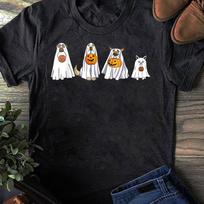 Halloween Dog Ghost T-Shirt: Funny Dog Lover Gift 2XL