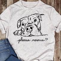 Rescue Pitbull T-Shirt: Funny Dog Lover Gift 2XL