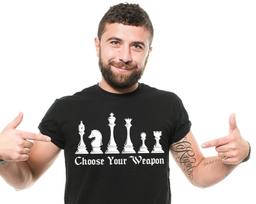 Choose Your Weapon Shirt Chess Shirt Chess Player Gift Tee Chess Lover Shirt GambiT-Shirt Mens Womens Chess Unisex Shirt Funny Chess Shirt S
